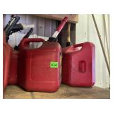 PLASTIC GASOLINE CANS W/ FLEXIBLE POUR SPOUTS, 3