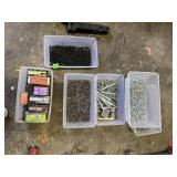 ASSORTED HARDWARE, NAILS, SCREWS, WALL TIES, ZINC