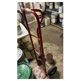RED METAL HAND TRUCK, UTILITY DOLLY W/ TWO