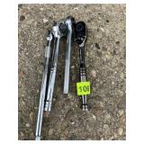 HUSKY RATCHET WRENCH, CHROME EXTENSION BAR,
