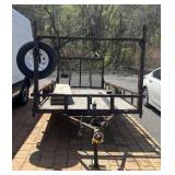 UTILITY TRAILER, WOOD DECK, METAL FRAME, RAMP