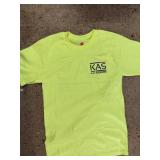 HANES NEON YELLOW T-SHIRT W/ KAS K.A. SODDERS