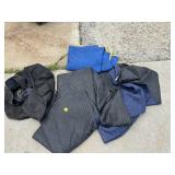 QUILTED MOVING BLANKETS, BLACK AND BLUE, W/
