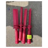 RED POLYMER BENCH CHISEL SET.