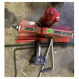 RED BOTTLE JACK, RED 1 1/2 TON SCISSOR JACK,