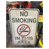 NO METAL SMOKING SIGN