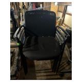 BLACK STACKABLE OFFICE CHAIRS, BLACK MESH BACK,