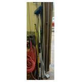 UTILITY AIR COMPRESSOR, AIR HOSES, BROOM HEAD,