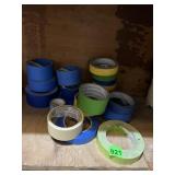 ASSORTED PAINTERS AND MASKING TAPE ROLLS,