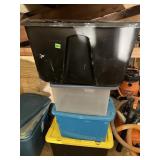 ASSORTED PLASTIC STORAGE CONTAINERS, NESTED