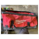 MILWAUKEE RED AND BLACK ZIPPERED TOOL BAG, CARRY