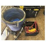 PLASTIC UTILITY BUCKET W/ ROPE, PLASTIC CRATE W/