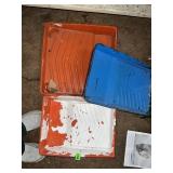 ASSORTED PLASTIC PAINT TRAYS.