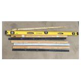 PITTSBURGH SPIRIT LEVEL, ASSORTED RULERS W/ HOME