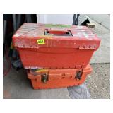 KAS PLASTIC STACKABLE TOOLBOXES, ORANGE.
