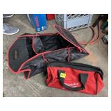 MILWAUKEE RED ZIPPER TOOL BAG, BLACK COLLAPSIBLE