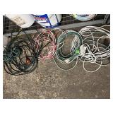 ELECTRICAL EXTENSION CORDS, GREEN, RED, WHITE
