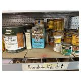 ASSORTED WOOD FINISHES, STAINS, PAINT REMOVER,