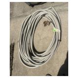 GARDEN HOSE, GREY, BRASS FITTINGS.