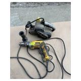 PORTER-CABLE BELT SANDER, DEWALT CORDED DRILL.
