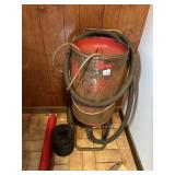 PORTABLE ABRASIVE BLASTER W/ WHEELED TANK, HOSE.