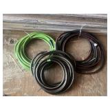 ASSORTED COILED HOSES, UTILITY HOSES, GREEN,