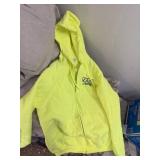 PORT & COMPANY XL FULL-ZIP HOODIE, NEON YELLOW,