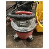 BAUER WET/DRY SHOP VACUUM, RED CANISTER, HOSE