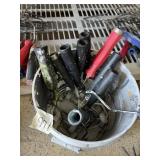 PAINT ROLLER FRAMES W/ RED & BLACK HANDLES, PAINT
