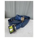 BLUE LAY-FLAT WATER HOSE, BRASS 2IN COUPLERS.