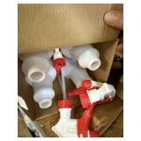 PLASTIC SPRAY BOTTLES, WHITE, RED & WHITE