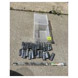 CRAFTSMAN DEEP WELL SOCKETS, FLEX-O-GRIP RAIL,