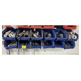 ASSORTED METAL FILTERS, STRAINERS, HOSE CLAMPS,
