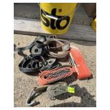 ASSORTED NYLON TIE-DOWN STRAPS W/ RATCHETS, METAL