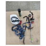 ASSORTED HAND TOOLS, CLAW HAMMER, PRY BARS, HARD