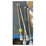 METAL RODS, THREADED ENDS, SILVER-TONE HARDWARE.