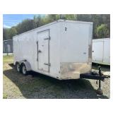 DIAMOND CARGO 7X16 TA ENCLOSED UTILITY TRAILER,
