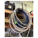 INDUSTRIAL HOSES, BLUE & GRAY, COILED, W/