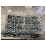 CLEAR PLASTIC HARDWARE ORGANIZER W/ ASSORTED