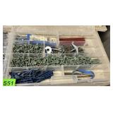 ASSORTED FASTENERS, SCREWS, ANCHORS, WASHERS,