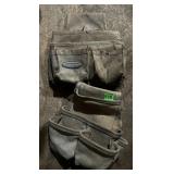 CANVAS & LEATHER TOOL POUCHES, MULTIPLE POCKETS.