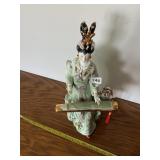 ORIENTAL PORCELAIN FEMALE FIGURINE, SAGE GREEN