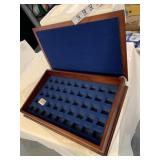 DANBURY MINT WOOD COIN DISPLAY CASE, FOR