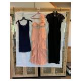 CACHE BLACK LACE SLEEVE DRESS, MUSE FRINGE DRESS,