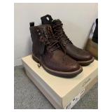 CLARKS MONTAGUE LORD BROGUE BOOTS, CHESTNUT BROWN
