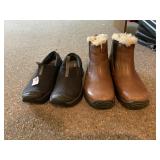 SALOMON BLACK SLIP-ON SHOES, UGG AUSTRALIA BROWN