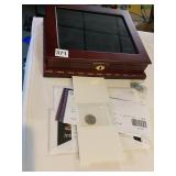 WOODEN DISPLAY CASE W/ GLASS TOP, KEYHOLE, THOMAS