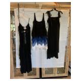 CACHE RHINESTONE DRESS, DESIGUAL LAYERED RUFFLE