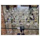 CLEAR GLASS COCKTAIL GLASSES W/ BIRD STEMS.