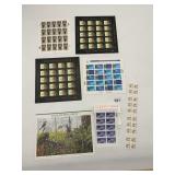 USPS WINTER SPORTS & AMERICAN FLAG STAMP SHEETS